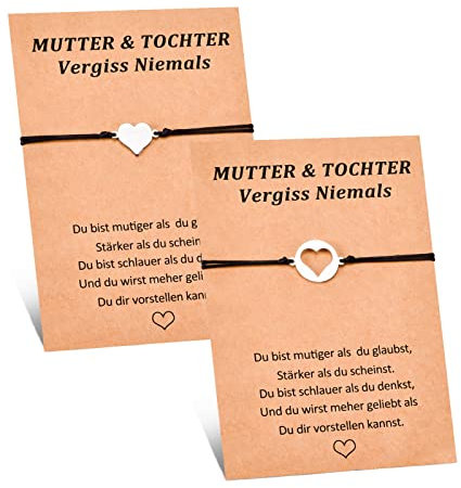 BOCHOI Mutter Tochter Armband für 2 Mami Me Passendes Wunsch-Infinity-Herz-Armband für Frauen Mädchen Muttertag Geburtstagsgeschenk
