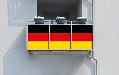 Wallario Balkonverkleidung, Sichtschutz, Windschutz, Meterware nach Maß mit vormontierten Ösen - Motiv Deutsche Flagge (Grundpreis: 29,95Eur/m)