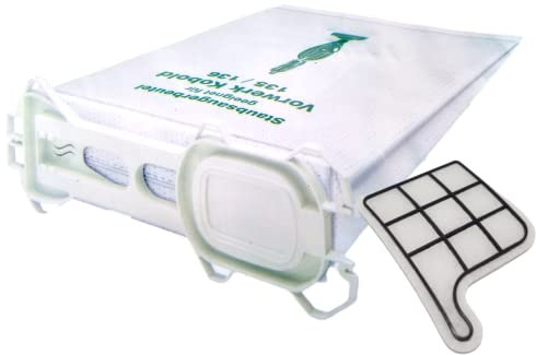 6 Staubsaugerbeutel geeignet Vorwerk Kobold VK 135 VK 136 + 1 Motorschutzfilter