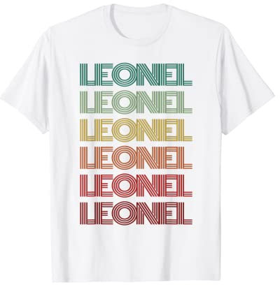 Retro-Vorname Leonel Spanischer Junge Geburtstag Namensschild T-Shirt