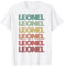 Retro-Vorname Leonel Spanischer Junge Geburtstag Namensschild T-Shirt