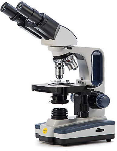 Swift Fernglas-Mikroskop SW350B für Erwachsene, 40 x - 2500 x, Weitfeld-10 x und 25 x Okulare, LED-Beleuchtung, Abbe-Kondensator, doppellagige mechanische Bühne