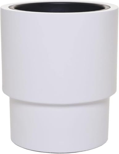 VIVANNO Fiberglas Blumentopf Escada in Weiß Matt - Wetterfest & für Innen/Außen 40x35 cm