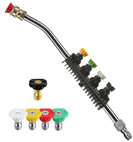 DAZZLEEX Hochdruckreiniger-Verlängerungsstab-Set, 1/4 Zoll Hochdruckreiniger-Verlängerung, 4,1 m lang, mit 5 Schnellverbindungsdüsen, 30 °