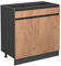 Vicco Küchenunterschrank R-Line, Goldkraft Eiche/Anthrazit, 80 cm J-Shape, ohne Arbeitsplatte