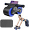 Ant Warrior Automatischem Bauchtrainer Roller, Fitness Ab Roller für core trainer,mit handyhalter und rückholfeder, Ab Roller Bauchtrainer,für reisen zu hause für fitnessübungen (Blau) (Blau)