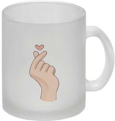 K-Pop Glas Tasse in Farbe mit Herzsymbol eine bunte Tasse für alle Korean-Pop Fans Kreativer Hand Becher Teenager Manga Kaffeetasse verschiedene Varianten Anime Korea Herz Symbol