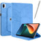 Netany Rotating Custodia per Xiaomi Pad 5 / Pad 5 Pro, con penna PU Pelle Flip Cover, con portapenne Supporto Rotazione 360 Protettiva Cover [Auto Sveglia/Sonno] - Blu