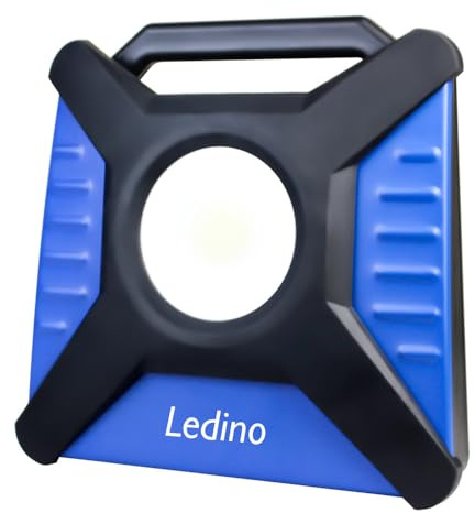 Ledino LED Hybridstrahler Arbeitsstrahler Lichtsäule Alu Gelb Hybrid IP54 H 60 cm
