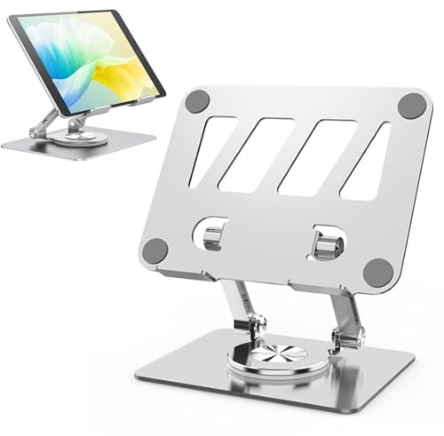 RooxiLoo Supporto per Tablet Girevole a 360°, Regolabile e Pieghevole, Compatibile con iPad/Pro/Air/Mini, iPhone 15 Pro, Switch