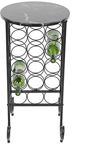 UsmAsk Wine Rack Wine Display Holder Industrial Style Free Standing 15 Bottles Wine Storage Rack Shelf Alcohol Rack