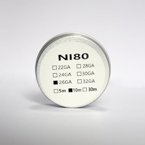 WratryParts - Bobinas de resistencia al calor, 10 m, Ni80, para tanque Rta RDA RDTA Subohm (26 Ga)