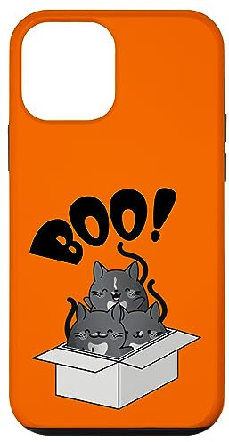 Hülle für iPhone 12 mini Boo! Halloween Schwarze Katzen