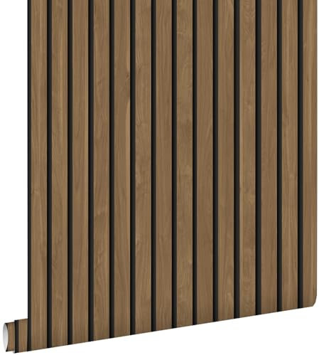 papier peint tasseaux de bois marron 53 cm x 10.05 m - ESTAhome