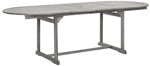 Gecheer Garten Esstisch Gartentisch Terrassentisch Erweiterbarer Balkontisch Holztisch Gartenmöbel Rattantisch Outdoor Esstisch Tisch für Garten, Lounge, (160-240) x100x75 cm Massivholz Akazie