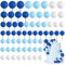Bouiexye 75 Pieces Cake Balls Topper Decorations Foam Cupcake Topper Mini Balloon Cake Topper Balls Cake Picks for Cake Deco Birthday Party Wedding（Royal Blue, Light Blue, White）