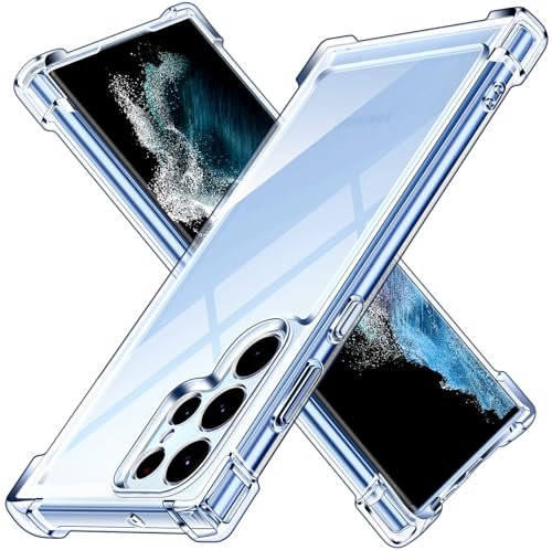 iVoler Anti Ingiallimento Chiaro Cover Case per Samsung Galaxy S22 Ultra 5G, [Antiurto di Grado Militare] Custodia Sottile Trasparente per Assorbimento degli Urti con Paraurti in TPU Morbido