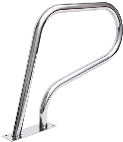 Poolgeländer, 304 Edelstahl, Pool, Handläufe, Pool, Treppe, Geländer, Pool, mit Deckel, blauer Griff, für Eingang Pool, rund, Silber