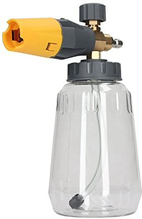 Jeanoko Generador de Espuma de Alta Presión, Pulverizador Ajustable, Lata de Lavadora de 1L y 4000psi (Amarillo)