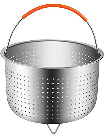 Panier vapeur en acier inoxydable pour autocuiseur de 8 litres – Poignée recouverte de silicone pour cuire à la vapeur des légumes, des fruits et des œufs – Outil de cuisine durable et pratique
