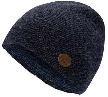 NEU! Alpaka Wendemütze - 100% Feinste Alpakafaser, Made in EU (Dunkelblau/Blau)