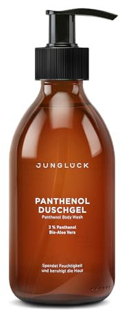 JUNGLÜCK Panthenol Duschgel - Vegan | Ohne Sulfate - Sanft reinigendes pH-hautneutrales Duschgel ohne Duft, besonders schonend ohne auszutrocknen mit BIO Aloe Vera