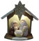 Casetta Natività Presepe stella cometa in legno sacra famiglia con luce calda H: 14 cm 3 personaggi - funzionamneto a batterie incluse - addobbi di Natale per casa ambienti idea regalo