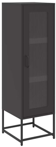 vidaXL Highboard Schwarz 36x39x123 cm Kaltgewalzter Stahl, Sideboard, Lagerschrank, Hochschrank, Schrank, Seitenschrank, hohes Sideboard