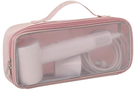 Hosoncovy Carrying Case Travel Case Storage Bag Protective Case Travel Bag for Dyson Supersonic Hair Dryer and Nozzles (Empty Bag Only) (Pink)