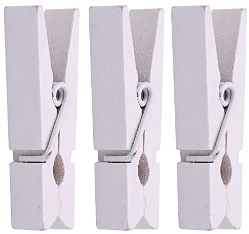 Personalize Pro Lot de 50 mini pinces à linge en bois blanches de 3,5 cm pour accrocher des photos, des cartes, des fournitures de lavage et d'art – Épingles en bois pour vêtements, linge, artisanat