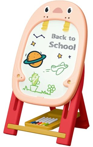 Künstlerische Staffelei für Kinder mit Kreidetafel und Malwerkzeugen - Holzstaffelei klappbar mit Tablett für Kinder | Magnetic Whiteboard Art Stand | Geburtstagsgeschenk für Kreativität