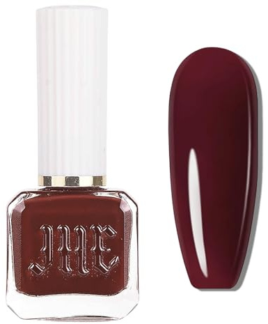 Dark Red Nail Polish - Burgundy Nail Varnish - Quick Dry & Long Lasting Breathable Cherry Nail Polish - Glossy Water Based No Need Cure - Chip Resistant for Women