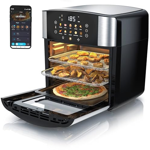 Arendo - Heißluftfritteuse XXL Smart Wlan - extra Groß 16 Liter - Backofen Umluft