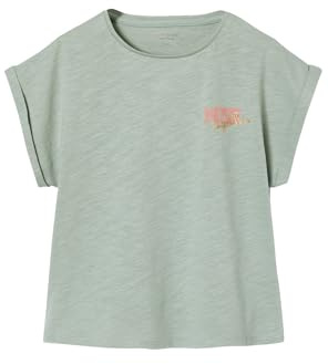 Vertbaudet T-Shirt Mädchen Rundhals Basic mit Recyclingmaterial salbeigrün 158