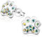Laimons Mädchen-Ohrstecker Ohrringe Kinderschmuck Hundepfote Pfote mit Glitzer aus Sterling Silber 925 (Regenbogen)
