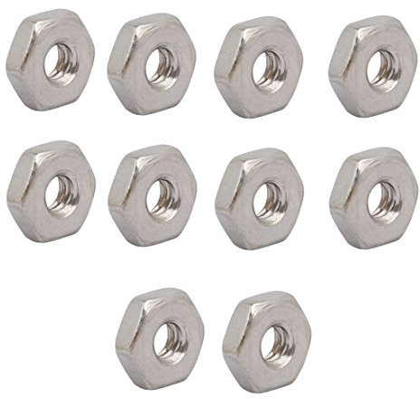 sourcing map 10 Stück Sechskantmuttern 6#-32 UNC 304 Edelstahl Gewinde Sechskantmutter