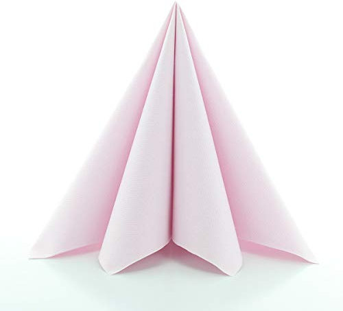 Sovie HOME Linclass®Airlaid Servietten 40x40 cm | extrem saugstark und stoffähnlich | ideal für Babyparty und Hochzeit | Hellrosa | 12 Stück