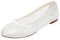 Emily Bridal Spitze Hochzeit Schuhe Flache Pumpen Runde Slip-on Brautschuhe, 39 EU, Elfenbein