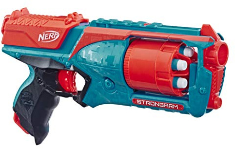 Strongarm Nerf N-Strike Elite Toy Blaster with Rotating Barrel, Slam Fire, and 6 Official Nerf Elite Darts for Kids, Teens, and Adults (Amazon Exclusive)