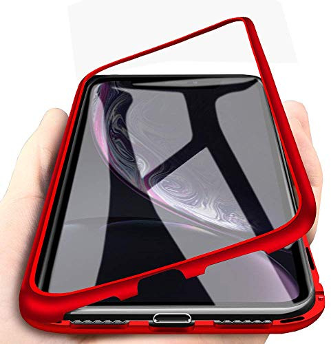 Gypsophilaa Coque pour Xiaomi Mi 8 magnétique,Verre trempé Transparent Retour Étui Housse +avec Aimants Intégré Cadre métallique,Housse Ultra Slim Protection 360°Xiaomi Mi 8