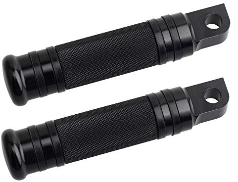 NTHREEAUTO Repose-pieds pour passager en billette CNC pour homme - Compatible avec Harley Dyna, Sportster, Forty Eight - Noir