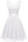 Berylove Femme Robe de Cocktail Courte Top Dentelle Jupe Mousseline Swing pour Bal Mariage BLP7005White 2XL