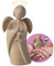 4betterdays.com NATURlich leben! Klassischer Schutzengel aus Zirbenholz - mit Trompete - Höhe 9cm - Geschenk zur Taufe oder Kommunion - Handwerk aus Südtirol