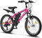 Licorne Bike Guide Premium Mountainbike in 20, 24, 26, 27.5 und 29 Zoll Fahrrad für Mädchen Jungen Herren und Damen (20 Zoll, Rosa/Weiß)