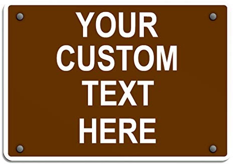 Cartel de aluminio resistente a la intemperie, varios tamaños, texto personalizado aquí horizontal para calles