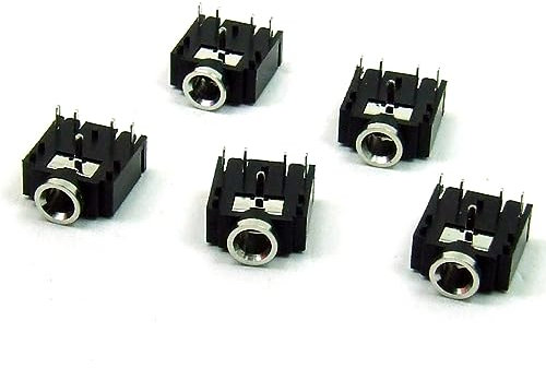 POPESQ® 5 pcs. x Connecteur Femelle Jack Stereo 3.5mm avec Interrupteur PCB THT #A3250