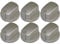 Ufixt Fits Indesit Compatible Oven Cooker Hob Control Knob Inox Pack of 6