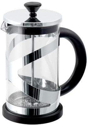 Aspect French Press, 8 Cup Caffettiera Coffee Press Maker for Filter Coffee, Loose Tea and Milk Froth, 3 Level Stainless Steel Filter, Heat Resistant Borosilicate Glass (0.6L - Silver)
