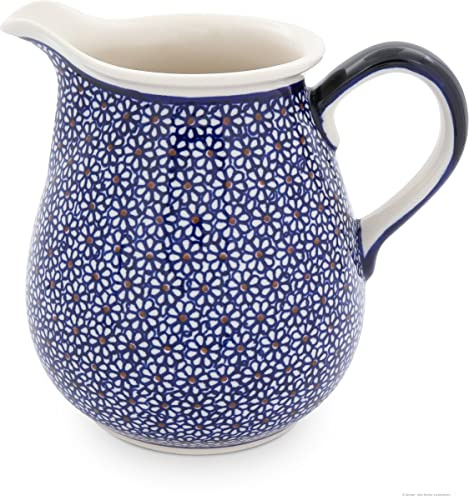Original Bunzlauer Keramik großer bauchiger Krug 2 Liter Ø21,0cm, H=19,5cm im Dekor 120