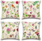 Artscope wasserdichte Kissenbezugen, 4er Set Blumen Vögel Schmetterlinge Insekten Kissenhülle Atmungsaktiv Kissen Fall für Outdoor Balkon Terrasse Patio Garten Bauernhaus Dekor 45x45CM